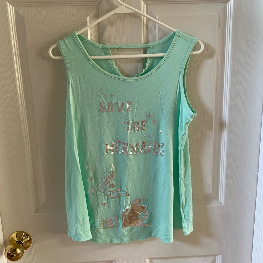 Justice Teal “save the mermaids” tank